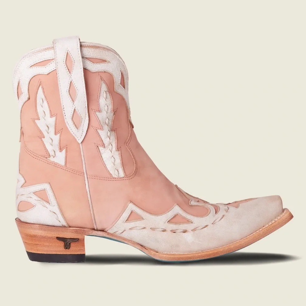 Lane boots chase the wind two tone blush and white booties size 8 - Picture 3 of 17